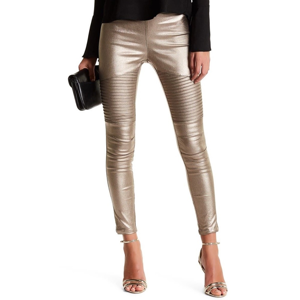 Ooberswank - Gold Metallic Leggings - S - NWT